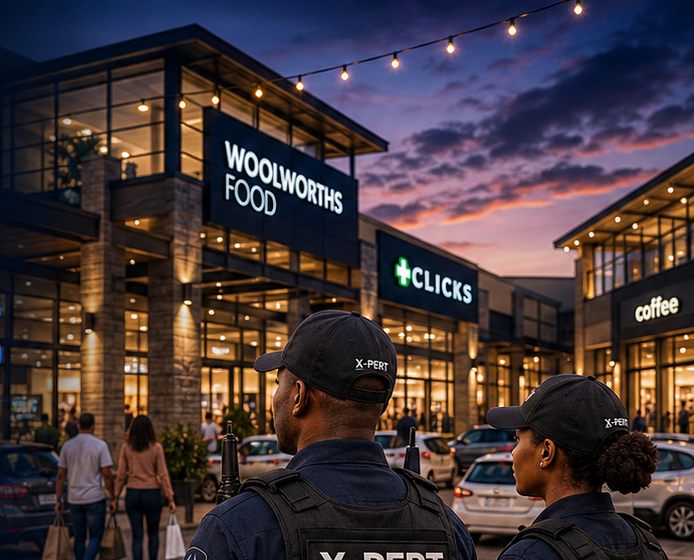 X-Pert guards at a shopping centre